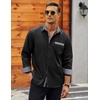 image:imageCOOFANDY Mens Long Sleeve Dress Shirt Plaid Collar Casual Button Down ShirtsCheck Patternblack