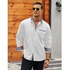 image:imageCOOFANDY Mens Long Sleeve Dress Shirt Plaid Collar Casual Button Down ShirtsCheck Patternwhite