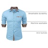 image:imageCOOFANDY Mens Long Sleeve Dress Shirt Plaid Collar Casual Button Down ShirtsClear Blue