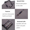 image:imageCOOFANDY Mens Long Sleeve Dress Shirt Plaid Collar Casual Button Down ShirtsGrey