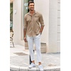image:imageCOOFANDY Mens Long Sleeve Dress Shirt Plaid Collar Casual Button Down ShirtsKhaki