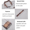 image:imageCOOFANDY Mens Long Sleeve Dress Shirt Plaid Collar Casual Button Down ShirtsLight Grey