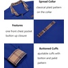 image:imageCOOFANDY Mens Long Sleeve Dress Shirt Plaid Collar Casual Button Down ShirtsNavy Blue