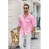 image:imageCOOFANDY Mens Long Sleeve Dress Shirt Plaid Collar Casual Button Down ShirtsPink