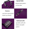 image:imageCOOFANDY Mens Long Sleeve Dress Shirt Plaid Collar Casual Button Down ShirtsPurple