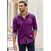 image:imageCOOFANDY Mens Long Sleeve Dress Shirt Plaid Collar Casual Button Down ShirtsPurple