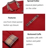 image:imageCOOFANDY Mens Long Sleeve Dress Shirt Plaid Collar Casual Button Down ShirtsRed