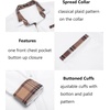image:imageCOOFANDY Mens Long Sleeve Dress Shirt Plaid Collar Casual Button Down ShirtsWhite