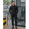 image:imageCOOFANDY Mens Long Sleeve Polo Shirts Business Casual Collared Shirts Work Office Top Lightweight Button Golf ShirtBlack