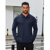 image:imageCOOFANDY Mens Long Sleeve Polo Shirts Business Casual Collared Shirts Work Office Top Lightweight Button Golf ShirtBluish Purple