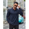 image:imageCOOFANDY Mens Long Sleeve Polo Shirts Business Casual Collared Shirts Work Office Top Lightweight Button Golf ShirtBluish Purple