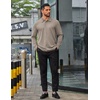image:imageCOOFANDY Mens Long Sleeve Polo Shirts Business Casual Collared Shirts Work Office Top Lightweight Button Golf ShirtBrown Gray