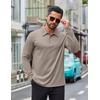 image:imageCOOFANDY Mens Long Sleeve Polo Shirts Business Casual Collared Shirts Work Office Top Lightweight Button Golf ShirtBrown Gray