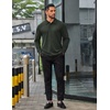 image:imageCOOFANDY Mens Long Sleeve Polo Shirts Business Casual Collared Shirts Work Office Top Lightweight Button Golf ShirtDark Army Green