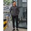image:imageCOOFANDY Mens Long Sleeve Polo Shirts Business Casual Collared Shirts Work Office Top Lightweight Button Golf ShirtDark Gray