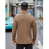 image:imageCOOFANDY Mens Long Sleeve Polo Shirts Business Casual Collared Shirts Work Office Top Lightweight Button Golf ShirtLight Brown