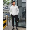 image:imageCOOFANDY Mens Long Sleeve Polo Shirts Business Casual Collared Shirts Work Office Top Lightweight Button Golf ShirtWhite