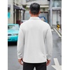 image:imageCOOFANDY Mens Long Sleeve Polo Shirts Business Casual Collared Shirts Work Office Top Lightweight Button Golf ShirtWhite