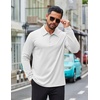 image:imageCOOFANDY Mens Long Sleeve Polo Shirts Business Casual Collared Shirts Work Office Top Lightweight Button Golf ShirtWhite
