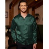 image:imageCOOFANDY Mens Luxury Satin Dress Shirt Shiny Silk Long Sleeve Button Up Shirts Wedding Shirt Party Prom
