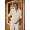 image:imageCOOFANDY Mens Oxford Shirt Long Sleeve Casual Button Down Shirts Regular Fit Dress ShirtsBeige