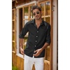 image:imageCOOFANDY Mens Oxford Shirt Long Sleeve Casual Button Down Shirts Regular Fit Dress ShirtsBlack
