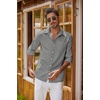 image:imageCOOFANDY Mens Oxford Shirt Long Sleeve Casual Button Down Shirts Regular Fit Dress ShirtsDark Grey