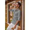 image:imageCOOFANDY Mens Oxford Shirt Long Sleeve Casual Button Down Shirts Regular Fit Dress ShirtsDark Grey