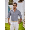 image:imageCOOFANDY Mens Oxford Shirt Long Sleeve Casual Button Down Shirts Regular Fit Dress ShirtsLight Grey