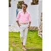 image:imageCOOFANDY Mens Oxford Shirt Long Sleeve Casual Button Down Shirts Regular Fit Dress ShirtsLight Pink