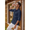 image:imageCOOFANDY Mens Oxford Shirt Long Sleeve Casual Button Down Shirts Regular Fit Dress ShirtsNavy Blue