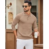 image:imageCOOFANDY Mens Polo Sweater Casual Long Sleeve Knit Polos Button Down Collared Golf Pullover SweatersKhaki