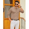 image:imageCOOFANDY Mens Polo Sweater Casual Long Sleeve Knit Polos Button Down Collared Golf Pullover SweatersKhaki