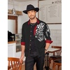 image:imageCOOFANDY Mens Print Button Down Dress Shirt Fashion Long Sleeve Casual Shirts01black Tiger