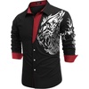 image:imageCOOFANDY Mens Print Button Down Dress Shirt Fashion Long Sleeve Casual Shirts01black Tiger