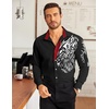 image:imageCOOFANDY Mens Print Button Down Dress Shirt Fashion Long Sleeve Casual Shirts01black Tiger