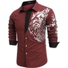 image:imageCOOFANDY Mens Print Button Down Dress Shirt Fashion Long Sleeve Casual Shirts03red Tiger