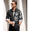 image:imageCOOFANDY Mens Print Button Down Dress Shirt Fashion Long Sleeve Casual ShirtsBlack