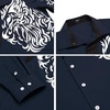 image:imageCOOFANDY Mens Print Button Down Dress Shirt Fashion Long Sleeve Casual ShirtsDark Navy Tiger
