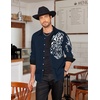 image:imageCOOFANDY Mens Print Button Down Dress Shirt Fashion Long Sleeve Casual ShirtsDark Navy Tiger