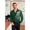 image:imageCOOFANDY Mens Print Button Down Dress Shirt Fashion Long Sleeve Casual ShirtsGreen Tiger