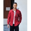 image:imageCOOFANDY Mens Print Button Down Dress Shirt Fashion Long Sleeve Casual ShirtsRed