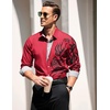 image:imageCOOFANDY Mens Print Button Down Dress Shirt Fashion Long Sleeve Casual ShirtsRed