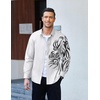 image:imageCOOFANDY Mens Print Button Down Dress Shirt Fashion Long Sleeve Casual ShirtsWhite