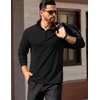 image:imageCOOFANDY Mens Quarter Zip Mock Neck Pullover SweaterAll Black