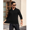 image:imageCOOFANDY Mens Quarter Zip Mock Neck Pullover SweaterAll Black