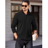 image:imageCOOFANDY Mens Quarter Zip Mock Neck Pullover SweaterAll Black