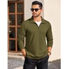 image:imageCOOFANDY Mens Quarter Zip Mock Neck Pullover SweaterArmy Green