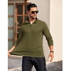 image:imageCOOFANDY Mens Quarter Zip Mock Neck Pullover SweaterArmy Green