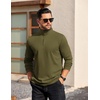 image:imageCOOFANDY Mens Quarter Zip Mock Neck Pullover SweaterArmy Green